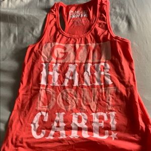 Gym hair don’t care gym racer back  tank